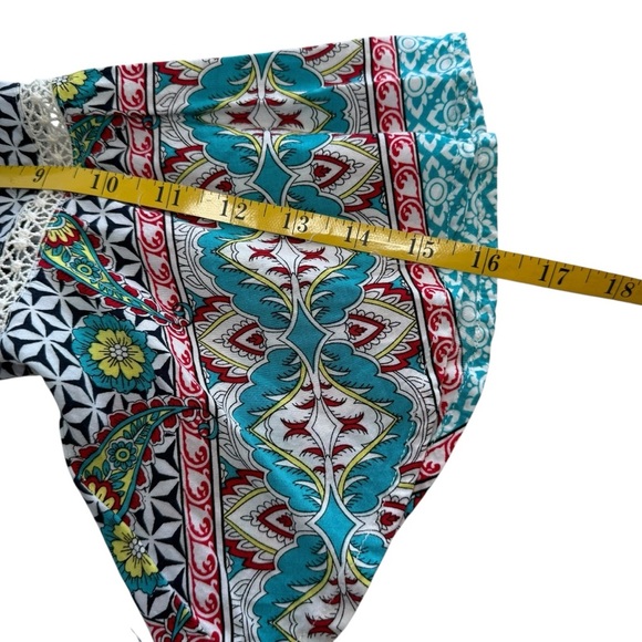 Umgee Boho Tunic Mixed Print Dress Small Lightweight V-Neck Geometric Bohemian - Picture 6 of 9